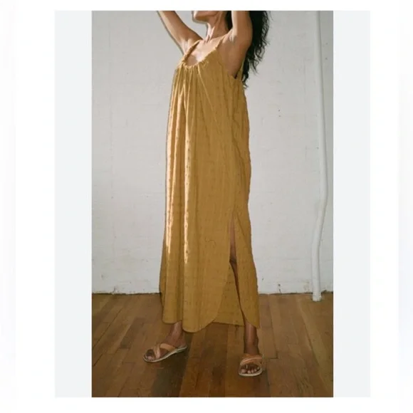 Mara Hoffman Swim Lexi Woven Cotton Midi Dress Trench Tan Brown Size Small - Picture 5 of 14